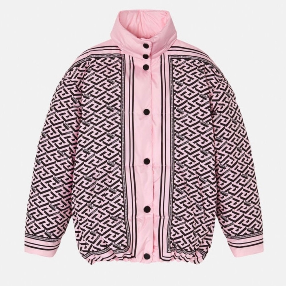 VERSACE LA GRECA MONOGRAM PUFFER JACKET